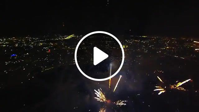 Fireworks filmed with a drone, nature travel. #0