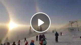 Magical sun halo lights up sky in northern sweden