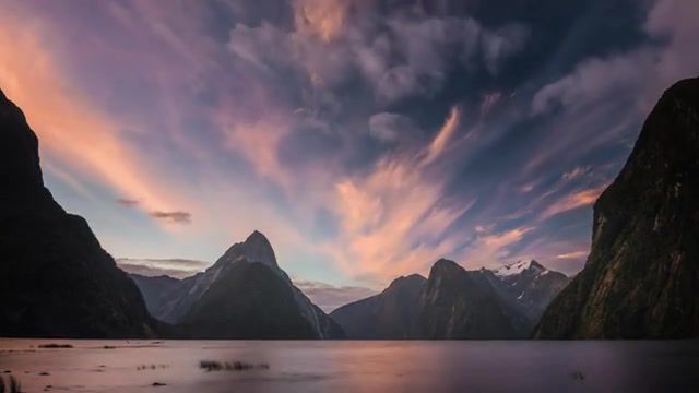 Pastel Clouds Over Milford Sound In New Zealand. New Zealand. Pastel. Clouds. Colors. Life. Freedom. Love. Traveler. Earth. Nature. Omg. Wtf. Wow. Nature Travel.