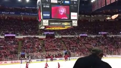 Hockey Fans Go Crazy For Kid On Jumbotron. Detroit Red Wings. Funny. Hockey Fans.