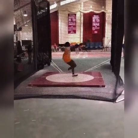Hammer throw gone wrong, funny, weight throw, toupee.