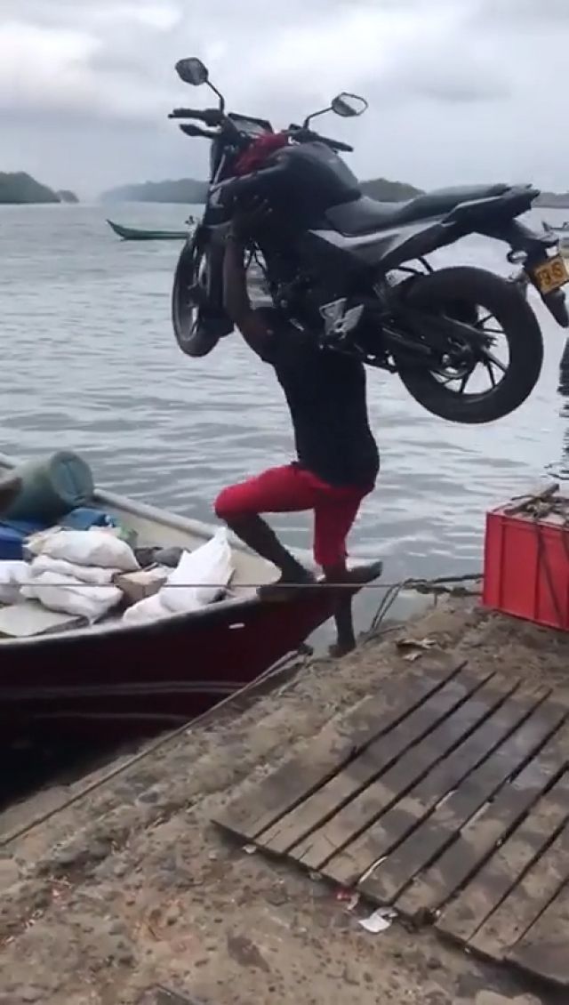 Carrying A Motorcycle On A Boat, Work, Job, Funny, Boat, Power