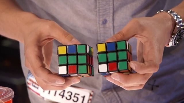 Rubik master - how did he do that?, rubik, talent, magic, funny, paper bags.