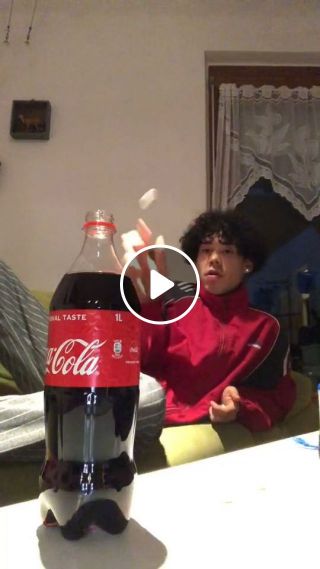 Throwing mentos into coca cola