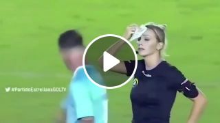 Sweet referee pranks a soccer player