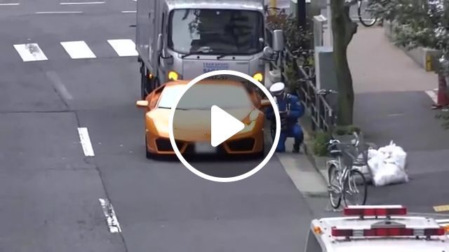 Super police on bicycle, luxury car, lamborghini, police, funny, bicycle. #0