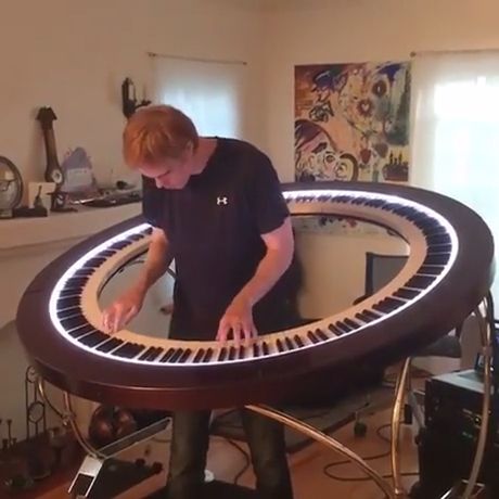 Brockett Parsons Playing On The Circular Keyboard. Music. Funny. Circular Keyboard.