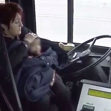 Bus driver rescues baby, bus, driver, toddler.