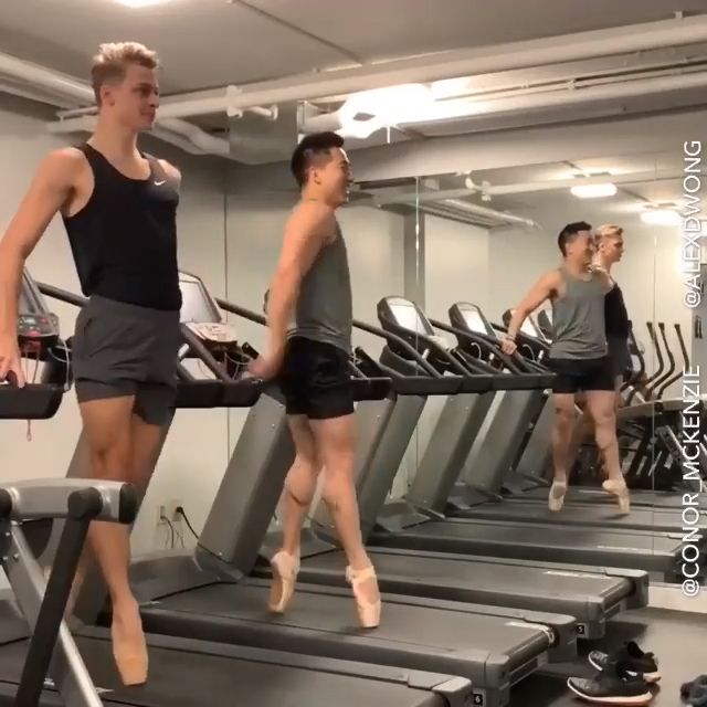 Ballet Dancers Perform On Treadmills