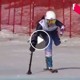 Skier with one leg