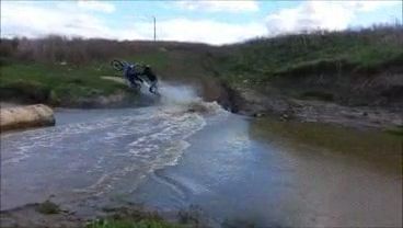 Wait for it!, River, Motorcycle, Funny, Surprise