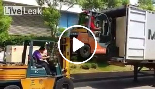 Creative At Work - Forklifts Lifting Forklifts. Forklifts. Large Package. Truck. Freight. Creative At Work. Funny. #1