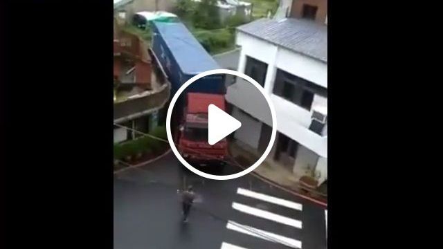 Do You Think This Truck Can Pass Through The Narrow Slot?. Truck. Funny. Driving Skill. #0