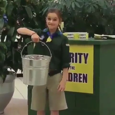 Super Child. Prank. Funny. Child. Super. Strong. Coin. Metal Bucket.