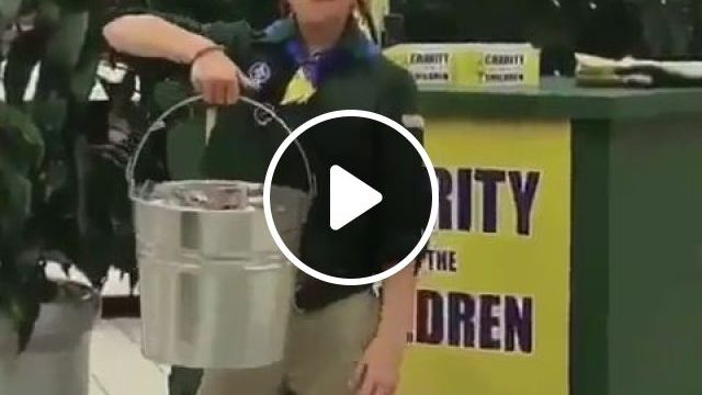 Super Child - Video & GIFs | prank, funny, child, super, strong, coin, metal bucket