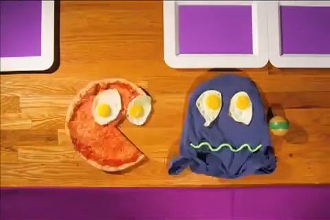 Pacman. Game. Pacman. Food. Funny.