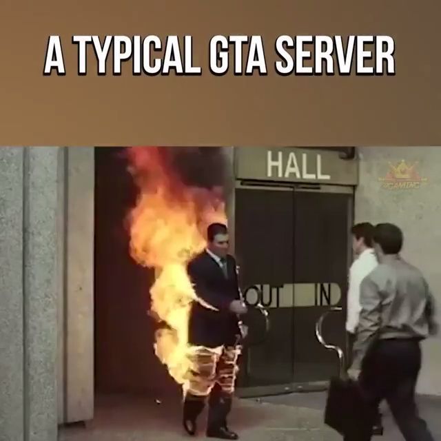 A typical gta server, gta, fire, funny.