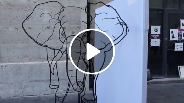 Art installation, elephant, giraffe, animal, art. #0
