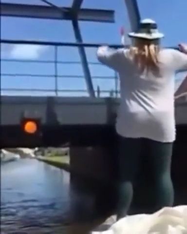When You Have A Passion For Ninja Warrior. Funny Fails. Funny. Bridge. Boat. River. Wet.