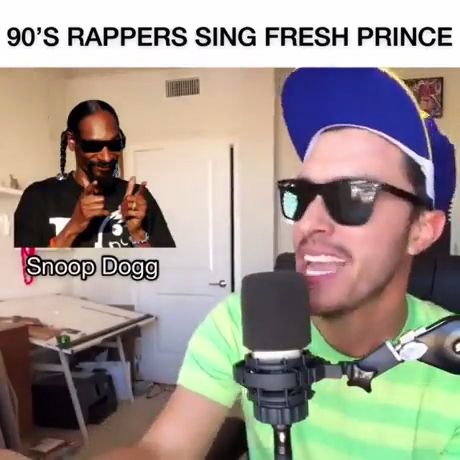 90's rappers sing fresh prince, will smith, snoop dogg, rapper, funny, memes.