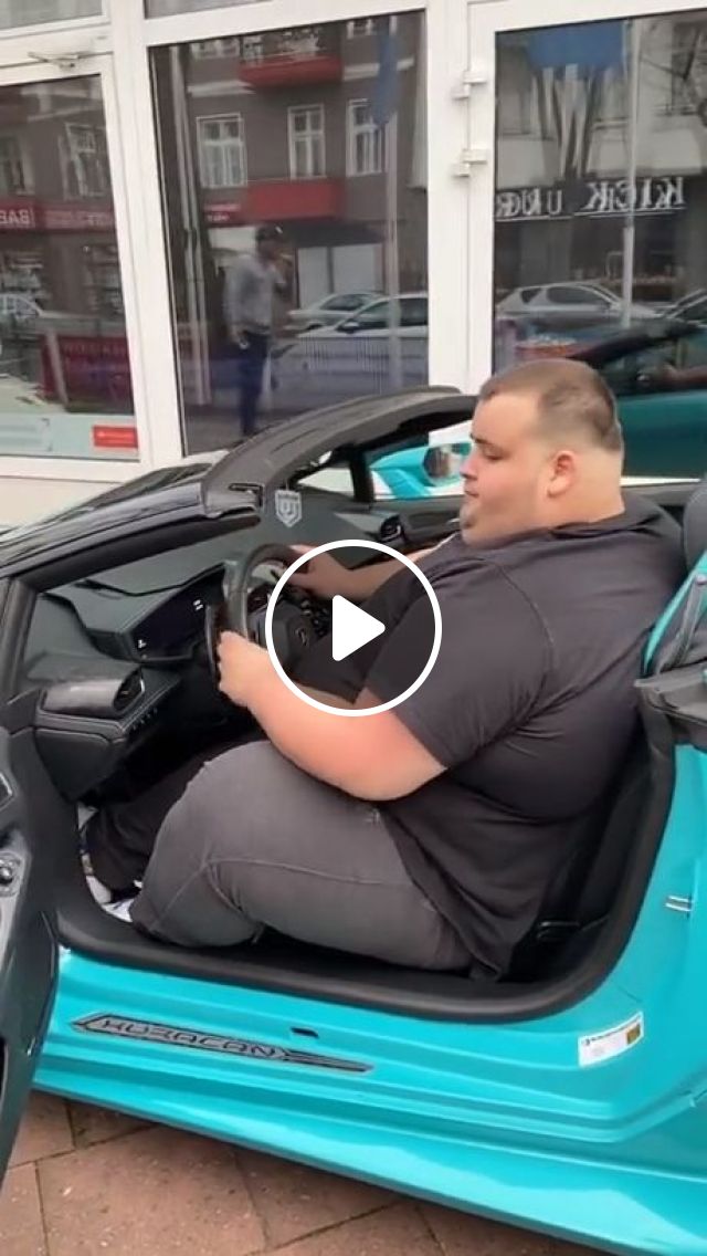 Fat Guy Getting Out Of Lamborghini - Video & GIFs | funny, fat