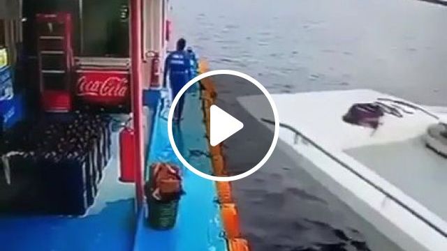 Sittin' On The Dock Of The Bay - Video & GIFs | funny, lucky, accident, boat