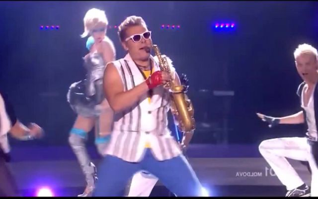 Eurovision Sax guy 2010 vs. 2017 meme