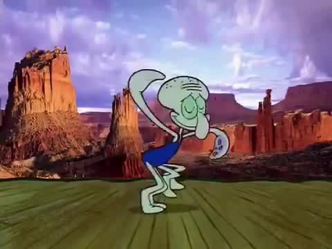Spongebob Squidward dancing scene meme, Mashup